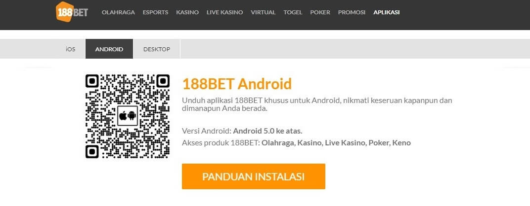 Aplikasi ponsel Android 188BET